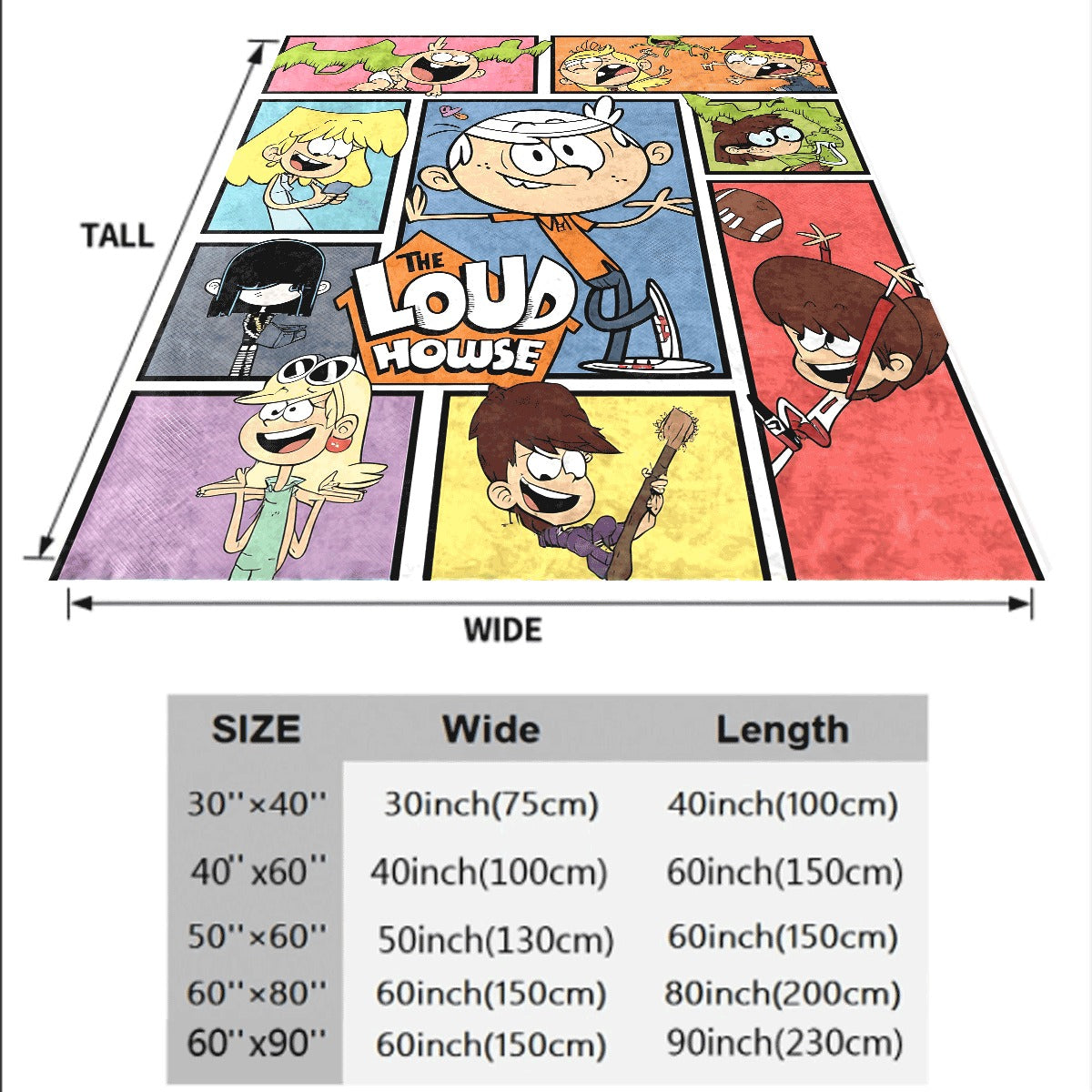 1pc Soft Flannel Blanket with The Loud House Cartoon Character Collage Print Vibrant Comic-Style Design for Room Decor Couch Throw Cozy Warm Fabric for All Seasons Machine Washable