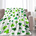 St. Patrick'S Day Cozy Blanket - Soft Flannel Throw for Couch, Microfiber Cover in Irish Green with Clover Design, Perfect for Spring, 50X60 Inches