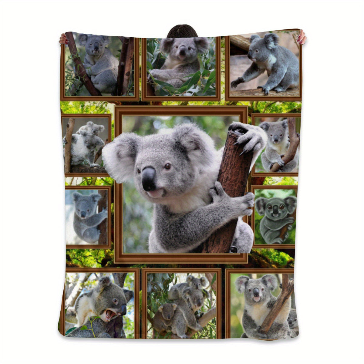 1pc Koala Print Blanket, Soft Flannel Throw Blanket for Bed Couch Chair Fall Winter Camping Living Room Office