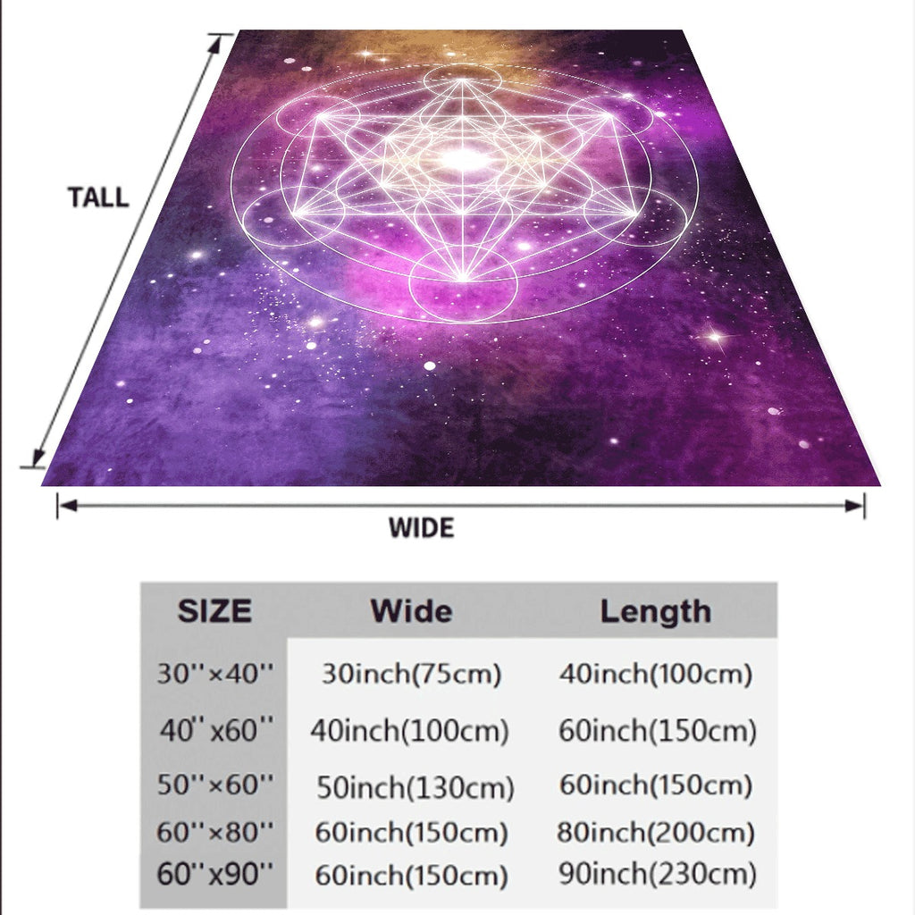 1pc Mysterious Symbol Metatron Cube Print on Galaxy Background, Four Seasons Universal, Lunch Break Office Small Throw Blanket, Home Blanket, Gift for Family and Friends