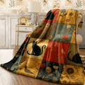 1pc Cat-Themed Patchwork Digital Print Fleece Blanket Made of 100% Fiber Suitable for All Seasons Lightweight And Warm Perfect for S Sofas And More Showcasing a Cute Style That Conveys a H