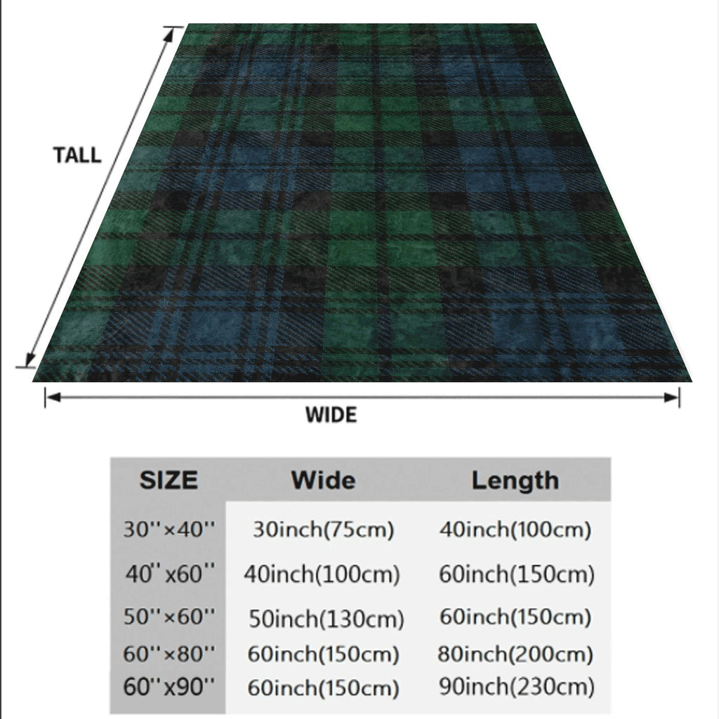 1pc Allseason Soft Flannel Throw Blanket with Classic Green Black Blue Plaid Pattern Cozy Plush Fabric All-Season Spread for Couch Lightweight Warm