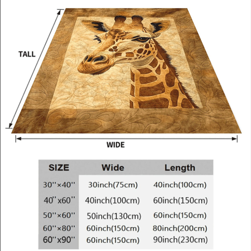 1pc Bohemian Giraffe Print Flannel Blanket Soft All-Season Cozy Throw for Couch or Gift Intricate Animal Design with Earthy Tones Durable Home Decor for Women & Teens Versatile Throw