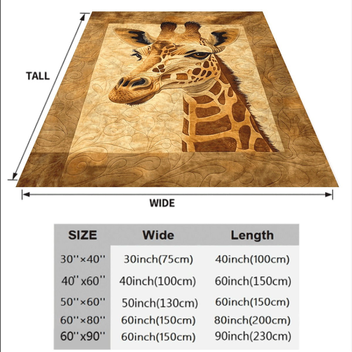 1pc Bohemian Giraffe Print Flannel Blanket Soft All-Season Cozy Throw for Couch or Gift Intricate Animal Design with Earthy Tones Durable Home Decor for Women & Teens Versatile Throw