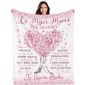A Cozy Flannel Throw Blanket with a Floral Pattern, Perfect for Gifting to Mom on Birthdays, Christmas, Or Any Occasion. It'S Machine Washable And Ideal from a Son Or Daughter