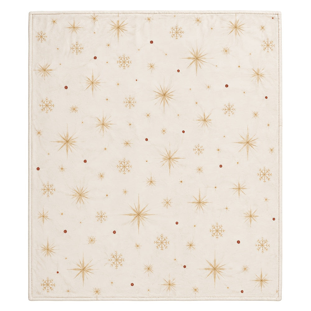 Blanket, Cream Venus Christmas Blanket, Warm Venus Mang Champagne Snowflake Minimalist Pattern Soft Blanket, Living Room Sofa Bedroom Autumn and Winter Warm Home Decoration Blanket