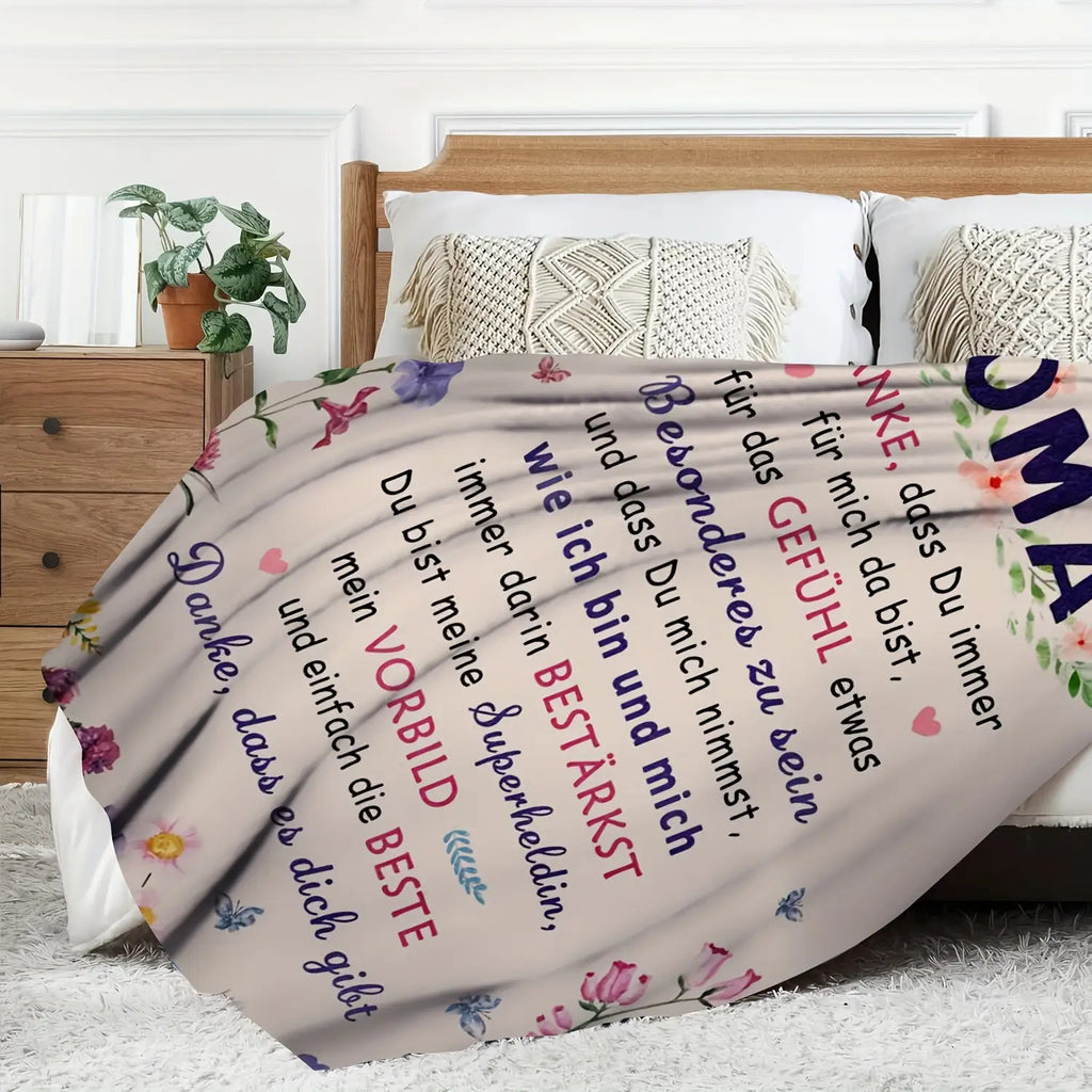 1pc Gifts for Grandma Blanket Birthday Gift Anniversary Blanket Soft Flannel Sofa Blanket