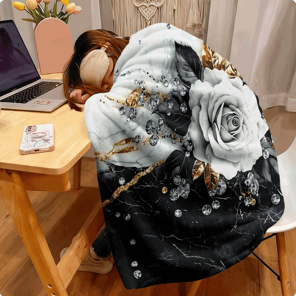 1pc Marble Pattern Luxury Spread Black White Golden Marble Cover with Grey Beige Golden Marble Design Plush Flannel All-Season Sofa Blanket for Queen King Size S Machine Washabl