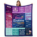 1pc Inspirational Queen Birthday Throw Blanket for Women - Perfect Gift for Daughter, Grandma, Mom, Wife, Girlfriend - All-Season Flannel, Hypoallergenic, Machine Washable with Motivational Phrases & Patterns, Wearable Blanket