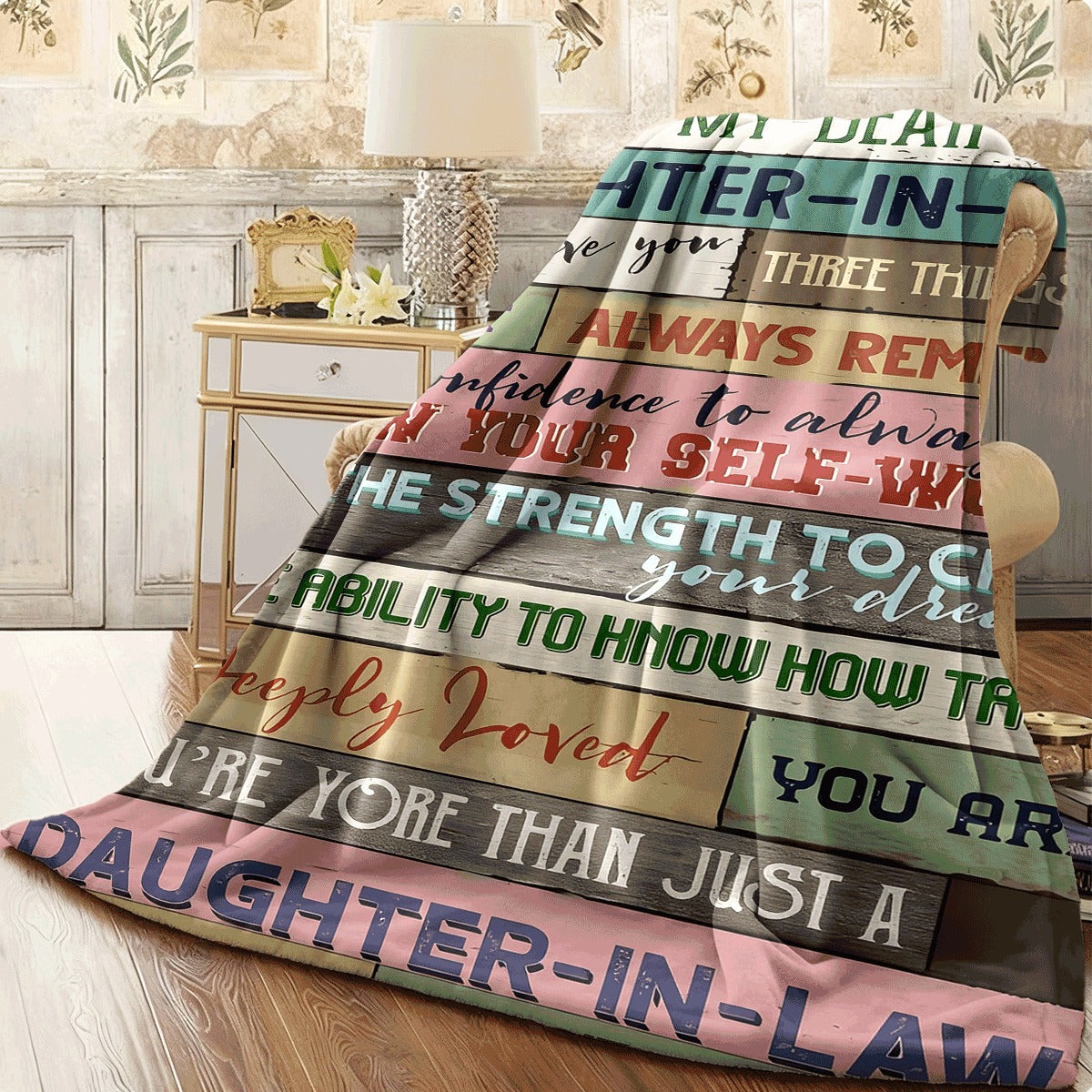 1pc Ultra-Soft Flannel Throw Blanket for Daughter-in-Law HD Print Perfect for Couch & Room All-Season Cozy Gift