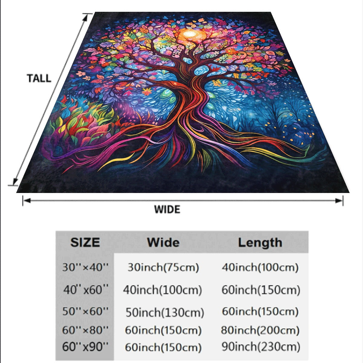 1pc Beautiful Tree of Life Blanket Soft Comfortable All-Year-Warm Sofa Camping Travel Machine Washable Polyester Multipurpose Gift for Teens Adults