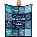 Grandparents' Gift for Grandson, Birthday Present for Grandson, Soft Flannel Blanket, Christmas And Valentine'S Day Gift Idea for Grandson, Blanket for My Dear Grandson, from Grandparents