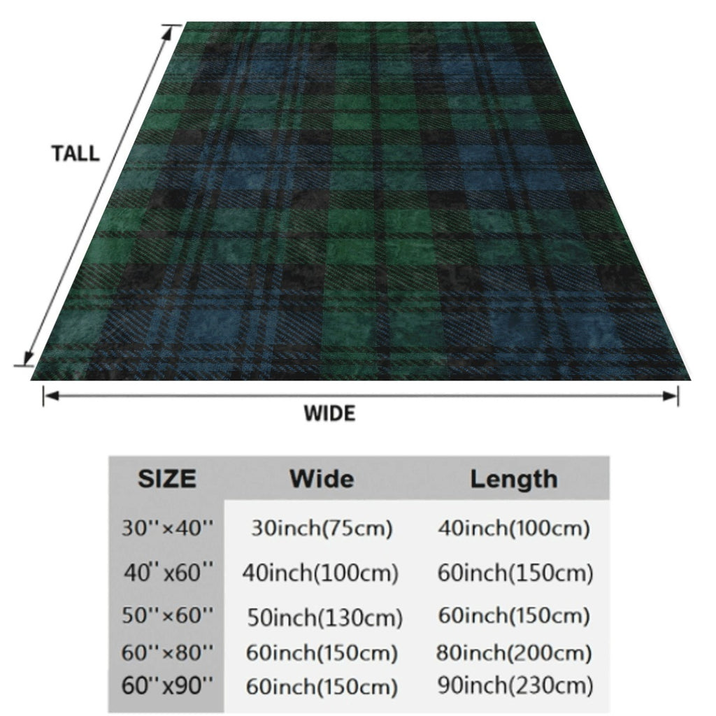 1pc Allseason Soft Flannel Throw Blanket with Classic Green Black Blue Plaid Pattern Cozy Plush Fabric All-Season Spread for Couch Lightweight Warm
