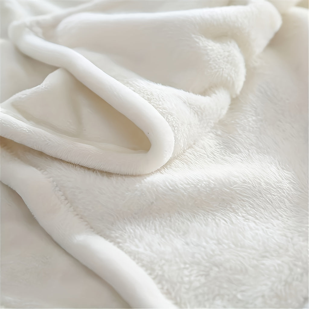 Warm Flannel Throw Blanket Showcasing a Cheerful Camper Motif, Washable in a Machine, Designed with Quilted Features, Digitally Printed, Suitable for Any Season, Made from Polyester, Ideal for Sofas And Beds
