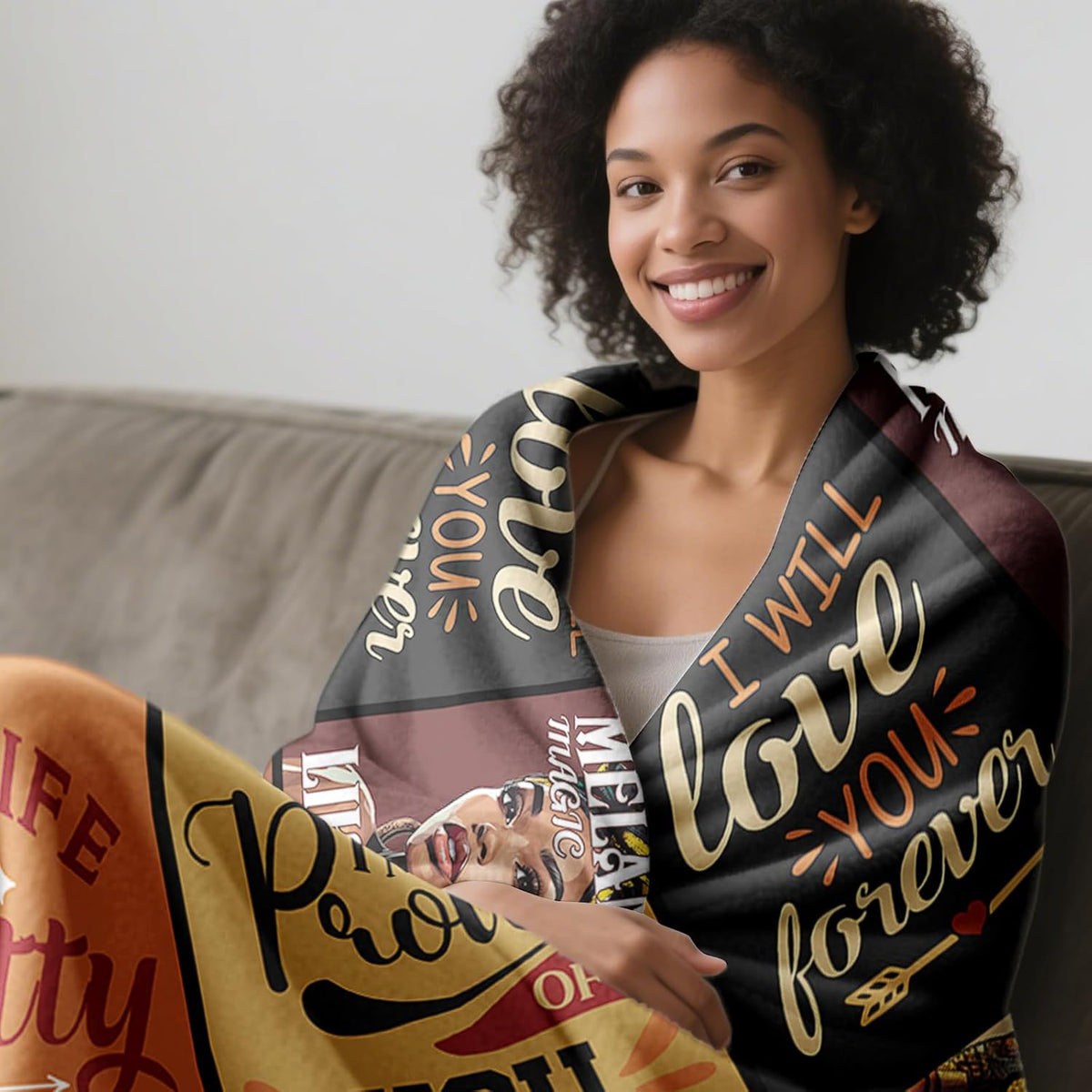 Gifts for an African American Wife from Her Husband, Including a 60X50 Blanket, Unique Birthday Gift Ideas for a Cool Black Wife, Wedding Gifts for Women, And Afro-Inspired Presents for Valentine'S Day