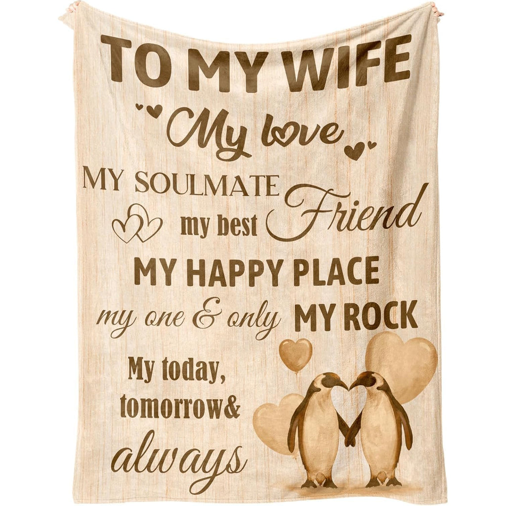 Gifts for Wife from Husband, Gifts for Her Blanket, Wife Birthday Gift Ideas, to My Wife's Throw Wifey Gift, Anniversary Christmas Blanket for Women