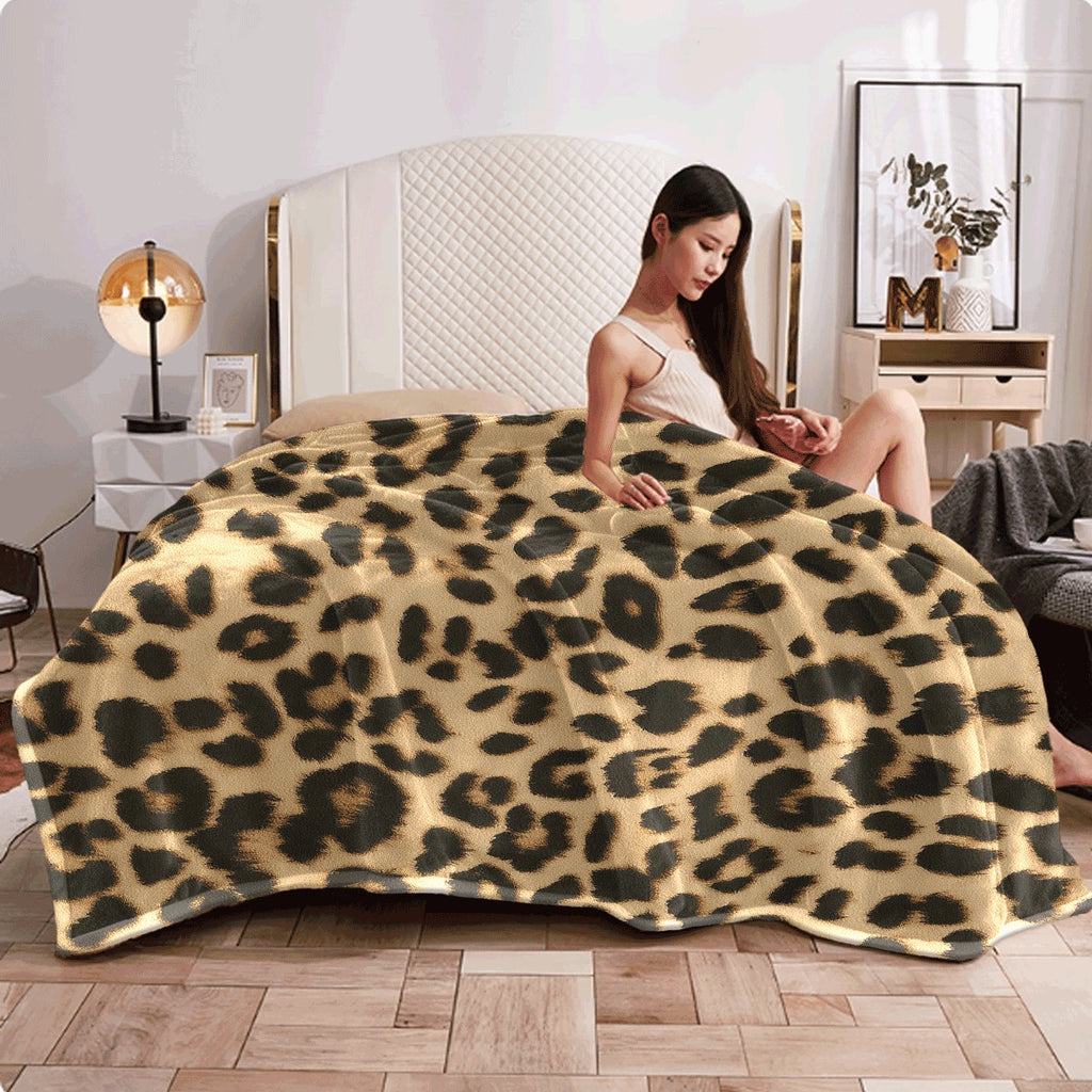 1pc a Soft Flannel Throw Blanket, Measuring 203 by 60.0 inch, Featuring a Mixed Color Leopard Pattern, Designed in a Contemporary Style, Suitable for All Seasons, Machine Washable, with a Polyester Cover, Digitally Printed
