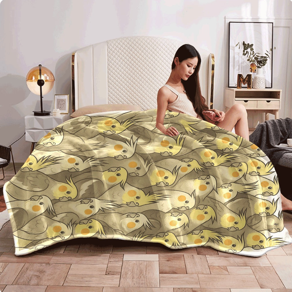 1pc Roosteratiels Galore Flannel Blanket Soft Warm All-Seedion Throw with Roosteratiel Birds in Yellow Grey White Black Brown Beige Cozy Sofa Camping & Travel Companion Machine W