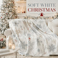 Blanket, White Snowflake Christmas, Blanket Autumn and Winter Warm Living Room Sofa Blanket Bedroom Blanket Lunch Break Air Conditioning Blanket