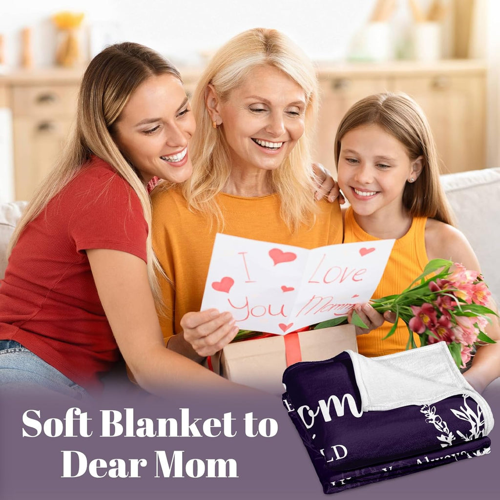 Gifts for Mom'S Birthday, a Christmas Blanket from Her, a Cozy Blanket for My Mother, The Perfect Gift for The Best Mom Ever, a Present for Mother'S Day Or Valentine'S Day, a Soft Flannel Throw for The Couch Or Measuring 50X60