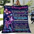 1pc Cozy Flannel Fleece Blanket for Daughter - Soft Polyester Throw with Inspirational Quotes, All-Season Comfort, Machine Washable, Perfect Mother'S Gift for Birthday Or Holiday
