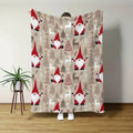 Christmas Holiday Throw Blanket - Traditional Style Flannel Fleece, Digital Print with Santa and Reindeer Motif, All-Season Cozy Multipurpose Polyester Throw, Soft Touch, 200-250gsm Weight, Ideal for Festive Decor& Gifting