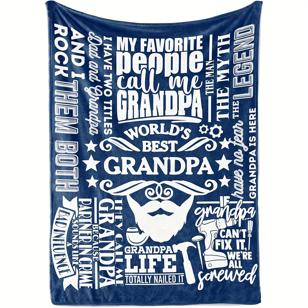 World'S Best Grandpa - Cozy Polyester Throw Blanket, Perfect Gift for Christmas, Birthday, Father'S Day | 50x60 Inches