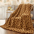 1pc Contemporary Cartoon Leopard Print Flannel Blanket 200-250gsm Polyester Throw for All Seasons Machine Washable Digital Printed All-Over Pattern Multi-Functional Sofa & Spread Ideal Fo