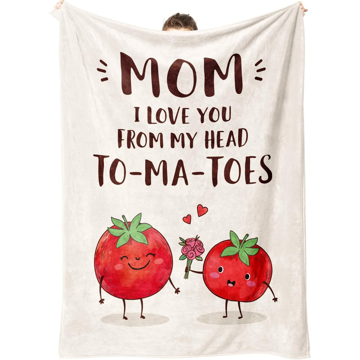 Gifts for Mom, Unique Mom Birthday Gifts, Valentines Day Mothers Day Christmas to-Ma-Toes Blanket for Mother from Daughter Son, Soft Cozy Flannel Throw Blanket 60 X 50