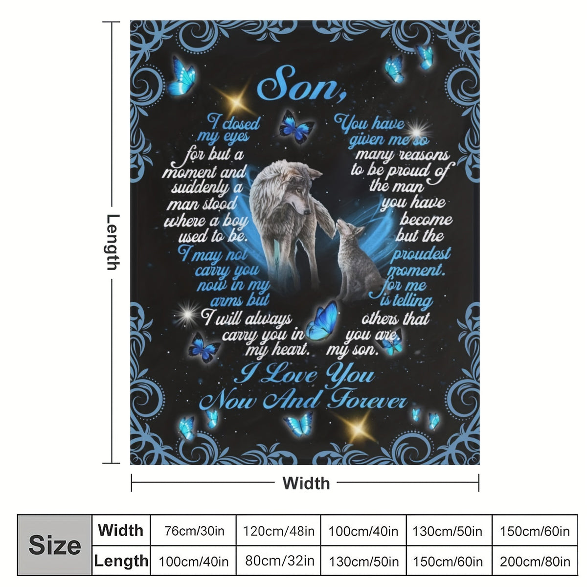Comfortable Flannel Blanket Soft, Son, I Love You Now and Forever, Warm and Lightweight, Suitable for All Seasons, Perfect for Sofa, Bed, Travel, Camping, Etc., Ideal Holiday Gift for Christmas, Halloween, or Any Occasion, 1pc