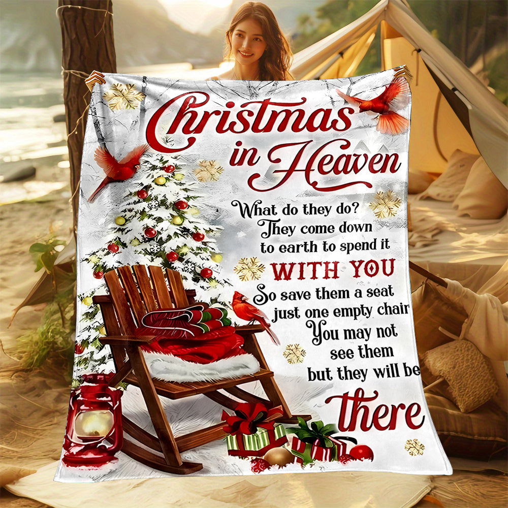 Snowy Christmas Style Pattern Christmas Slogan Pattern Printed All-Season Nap Office Small Blanket Family Blanket Gift for Family And Friends