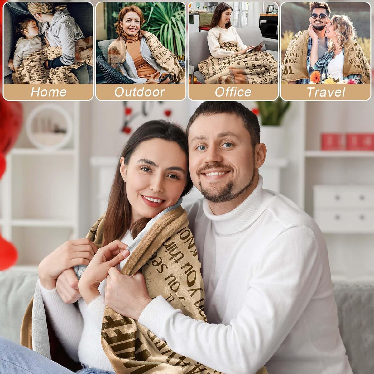 Gifts for Wife, Anniversary Wedding Gifts for Women, Birthday Wife Gifts Ideas, Healing Thoughts Blanket Presents for Her