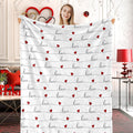 Valentine Throw Blanket Love Hearts Fuzzy Blanket 50 X 60 Inch Romantic Romance Sweet Flannel Blanket for Home Chair Sofa Bed Couch