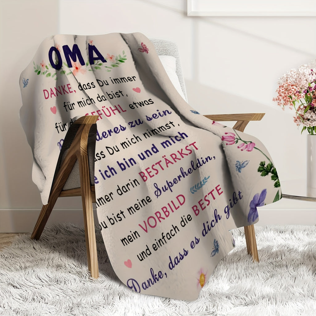 1pc Gifts for Grandma Blanket Birthday Gift Anniversary Blanket Soft Flannel Sofa Blanket