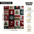 Christmas-Themed Snowman And Christmas Tree Pattern Flannel Blanket, Soft, Comfortable, And Warm, Red, Green, White Design, Durable Plush Surface, All-Season Bed Blanket, Warm Cover, Multiple Sizes Available, Suitable for Living Room Sofa