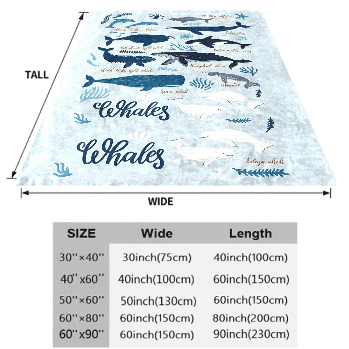 1pc Cozy Whale Pattern Flannel Throw Blanket Soft, Warm, And Versatile for Couch, Bed, Office, And Travel