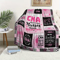 Cozy CNA & Nurse Appreciation Flannel Throw Blanket Suitable for Sofa or Bed - Soft Warm Blanket with Nurse-Themed Messages, Perfect Gift for Nursing Assistants & Healthcare Heroes, Ideal for Nurses Week, 280gsm