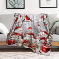 1pc Snowman And Gift Box Pattern Christmas Theme Beige Flannel Large Blanket, Winter Decor Design, Large Plush Throw Blanket, Suitable for Weekend Sofa Naps, Bedroom Bed Use, Living Room Sofa Blanket