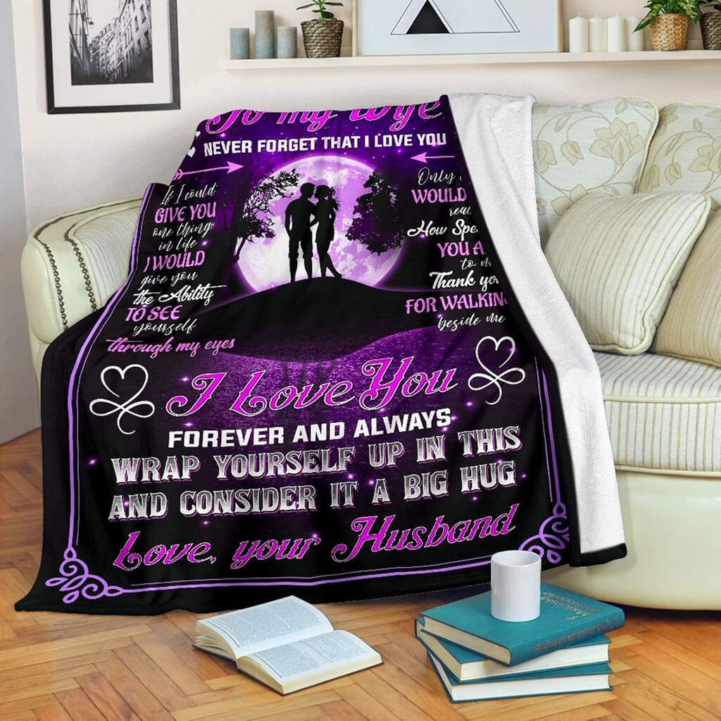 Presents for a Husband to Give to His Wife, Including a Cozy Blanket for Wedding Anniversaries, Birthdays, Christmas, Mother'S Day, And Valentine'S Day, Designed to Be Romantic for Her, Measuring 60X80 in Purple