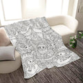 Healing Hand-Painted Christmas-Themed Flannel Printed Blanket, Santa Claus Reindeer Snowman Pattern Thickened Warm Blanket Filling Creative Digital Printing Blanket, Soft And Skin-Friendly Fabric, Soft And Comfortable Sofa Blanket, Halloween