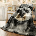 1pc Ultra-Soft Flannel Blanket with Cute Schnauzer Dog Print Cozy Warm Fabric for Sofa All-Season Snuggle Blanket for Pet Lovers