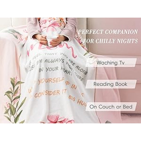 Battilo to My Mom Blanket Gift from Daughter Son, Unique Birthday Gifts for Mom Wife, Mother Birthday Present, Super Soft Flannel Throw Blankets for Bed Couch Mom Day(50 X 60in)