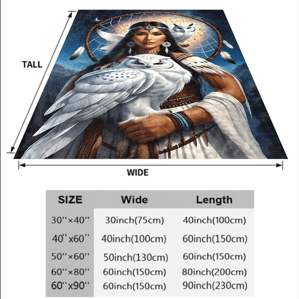 1pc Digital Print Eagle Queen Flannel Throw Blanket Soft Warm Polyester for Sofa Travel Camping Living Room Office Chair Contemporary Style with Dreamcatcher and Owl Design All-Sea
