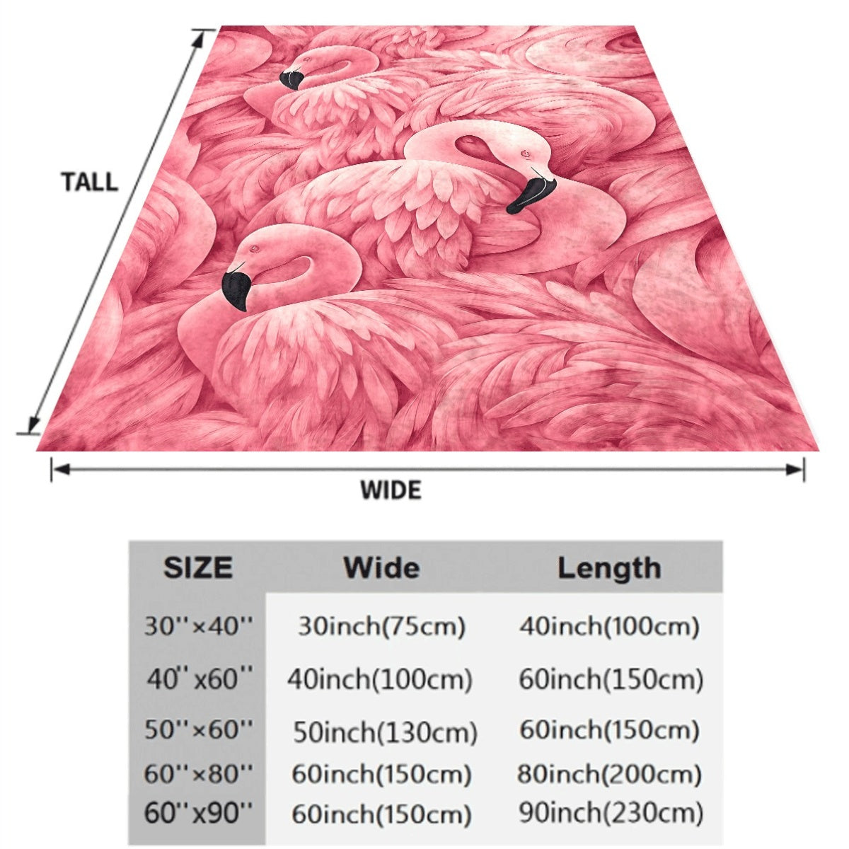 1pc Blush Pink Flamingo Patterned Flannel Blanket Soft Cozy All-Season Throw with Feathery Texture for Couch Sofa Lightweight Fleece Material with Exquisite Flamingo Prints