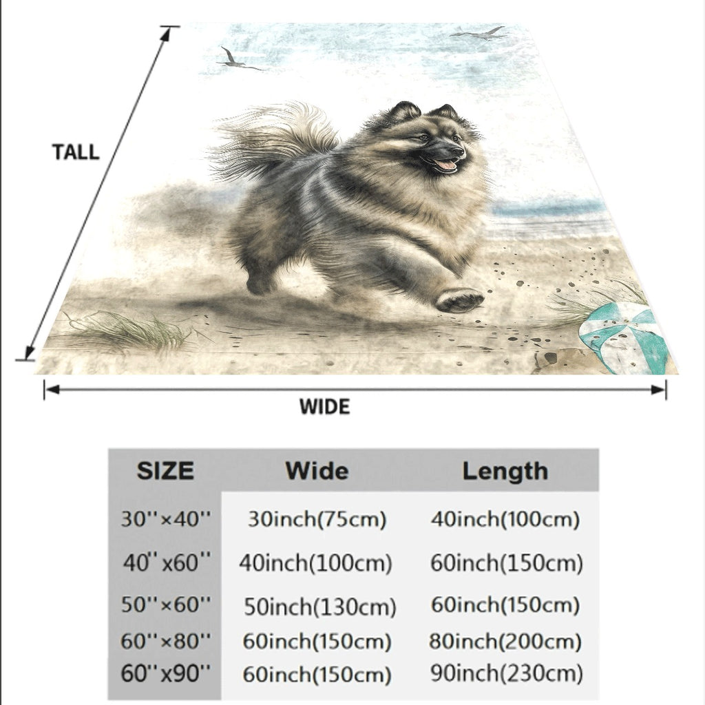 1pc Blanket Single Sided Printed Blanket Keeshond Dog Super Soft Cozy Throw Blanket for Sofa for Home Office Lunch Break