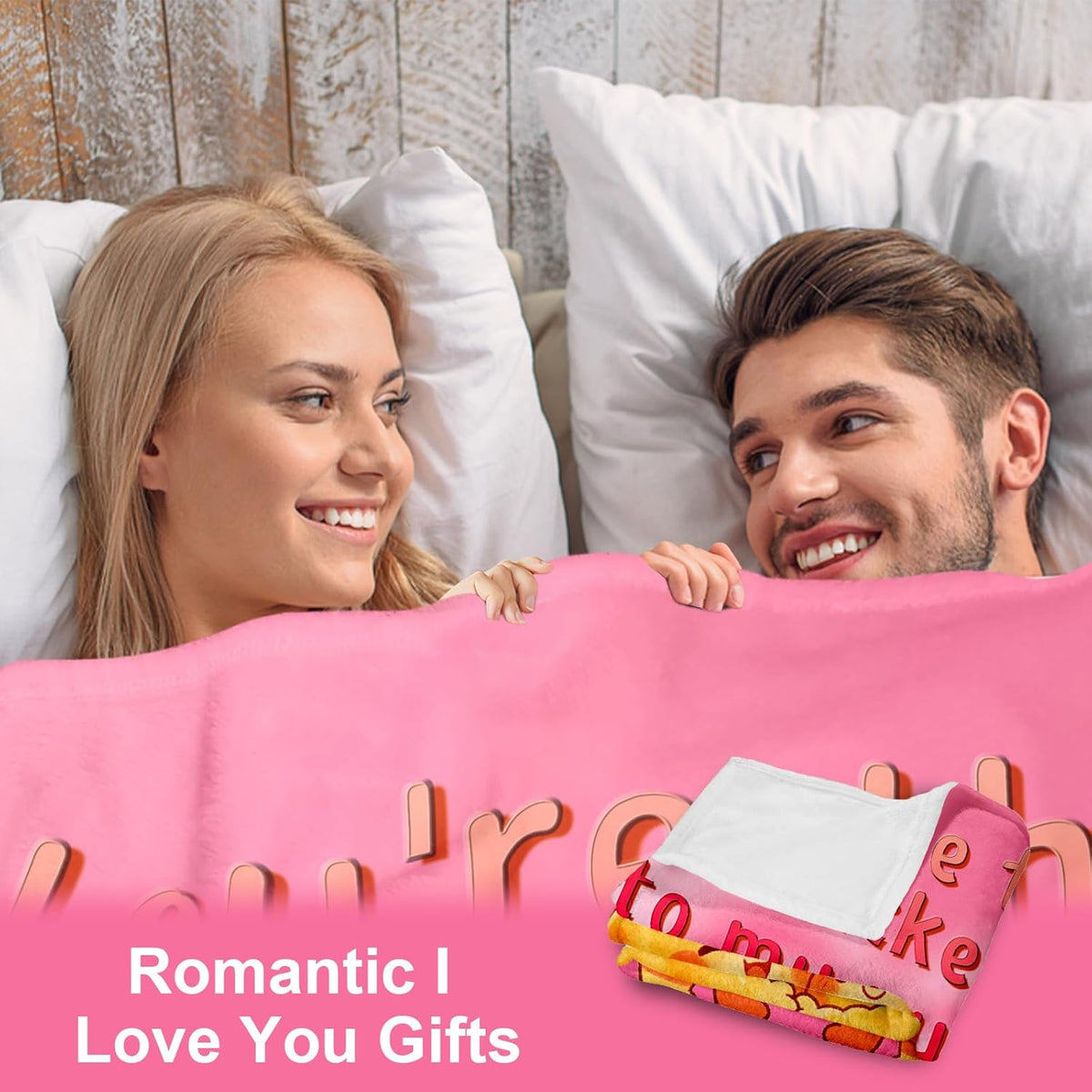 Valentines Day Gifts for Couple | Flannel Blanket Romantic Anniversary I Love You Birthday Gifts for Women Men Boyfriend Girlfriend Wedding Gift for Wife Husband Couple Throw Blanket 60'' X 50''