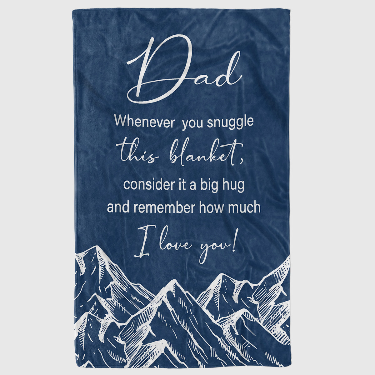 1pc Dad Gift Blanket from Daughter & Son - Soft Flannel ized Parent Name & Photo/ (Contact), French-Style Mountain Design Suitable for Father's Day, Birthday, Christmas - Cozy or Couch Throw