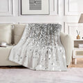 1pc Silvery Starlight Pattern Blanket, Modern Minimalist Design, Soft Plush Surface, Lightweight and Durable Flannel Material, Available in Multiple Sizes, Perfect for Holiday Gatherings, Living Room Lounging, Bedroom Warmth, Study Reading, and Daily
