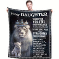 A Single Cozy Flannel Blanket for The Daughter, a Present from Her Dad, Ideal for Cuddling on The Couch While Enjoying Television