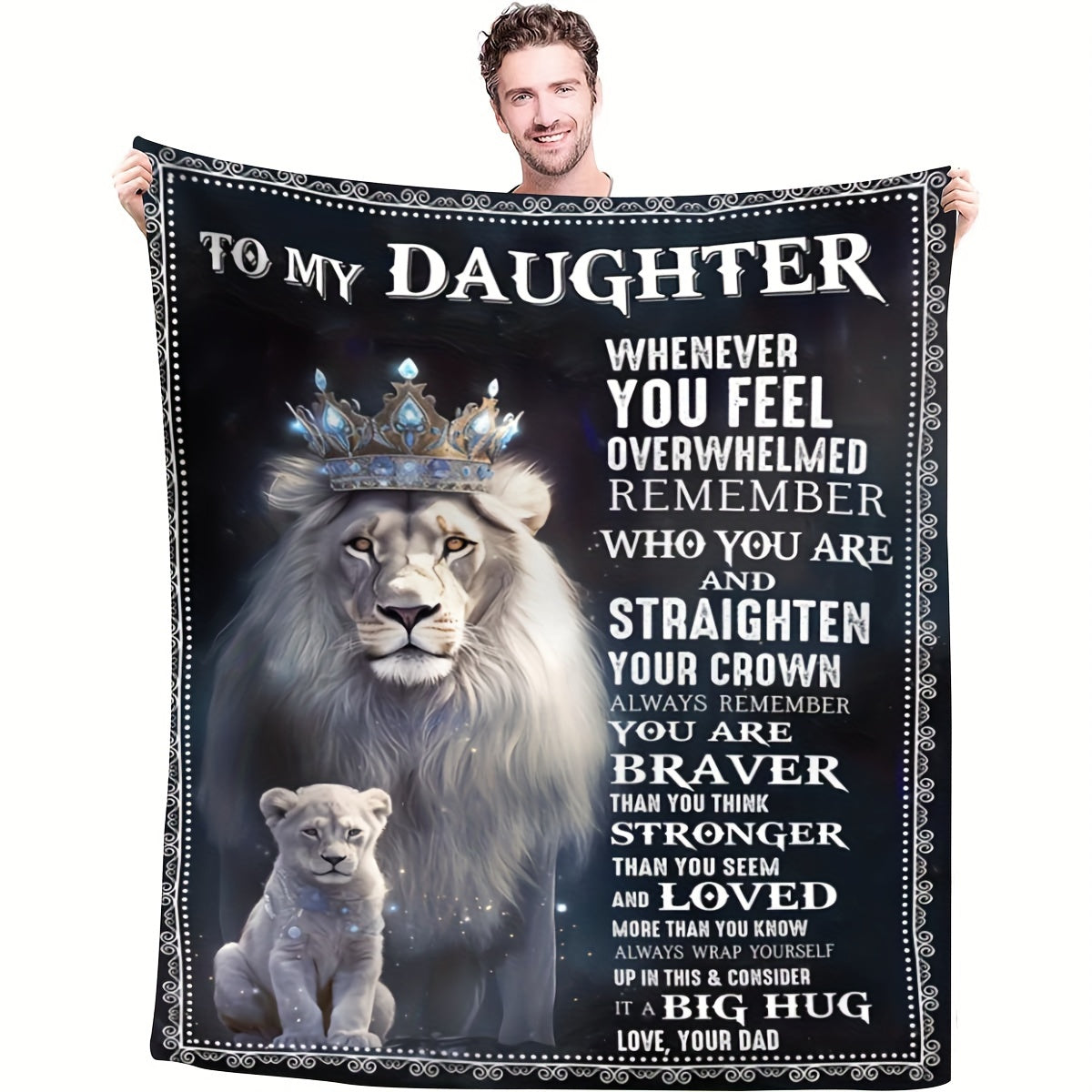 A Single Cozy Flannel Blanket for The Daughter, a Present from Her Dad, Ideal for Cuddling on The Couch While Enjoying Television